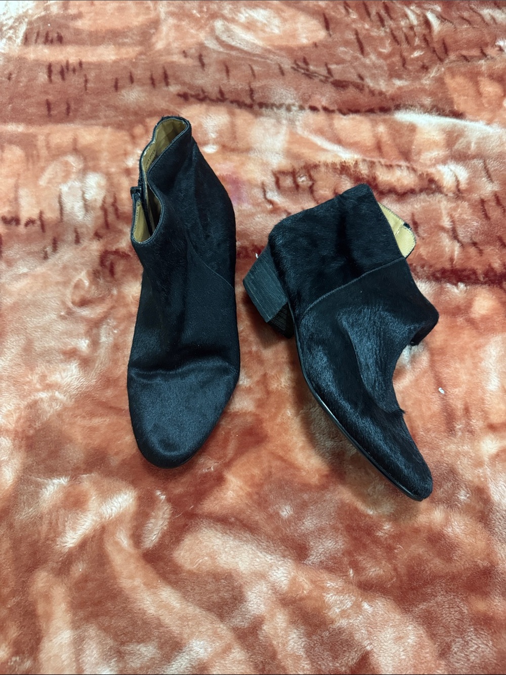 Kelsi Dagger Black Ponyhair Ankle Booties